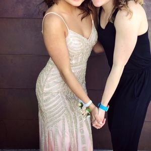 Pink Beaded Prom Dress